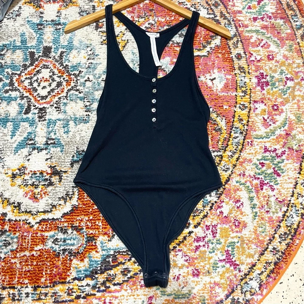 FREE PEOPLE Intimately Black Racerback Bodysuit - Picture 1 of 3